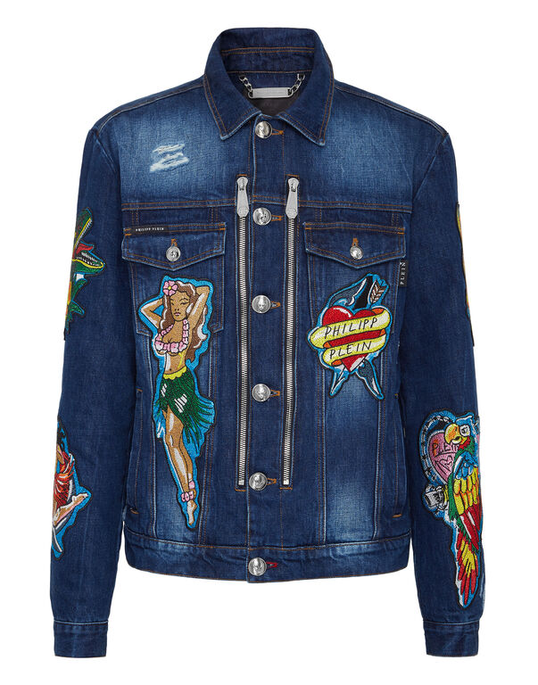 Denim Zip Jacket Hawaii Deep Ocean