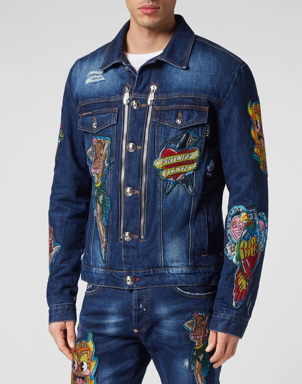Denim Zip Jacket Hawaii Deep Ocean