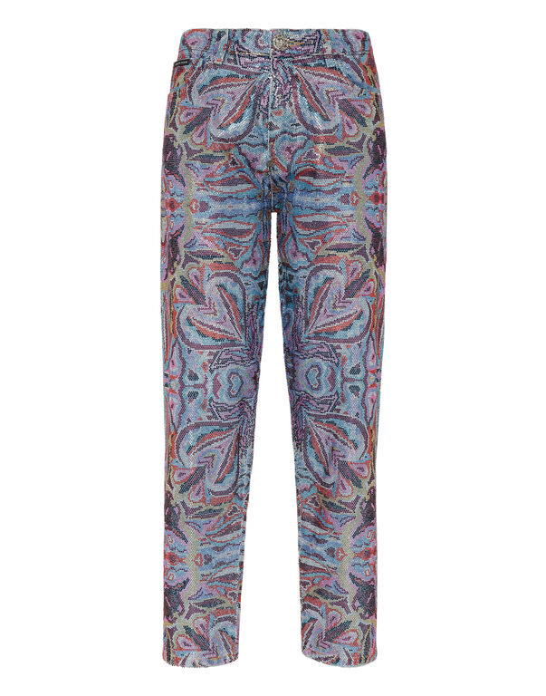 Denim Trousers Mom Fit Crystal Colorful Circus Ice Cube