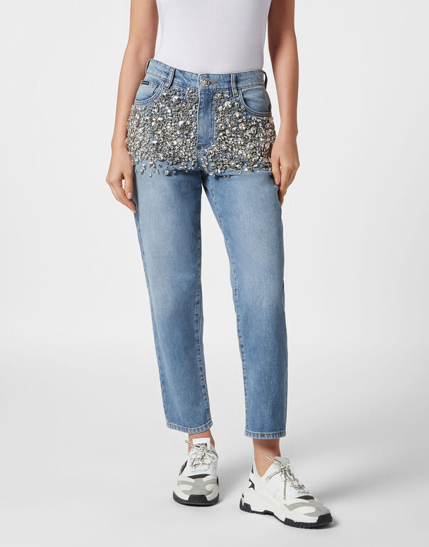 Crystal Stones Mom Fit Trousers Salt' N' Pepa