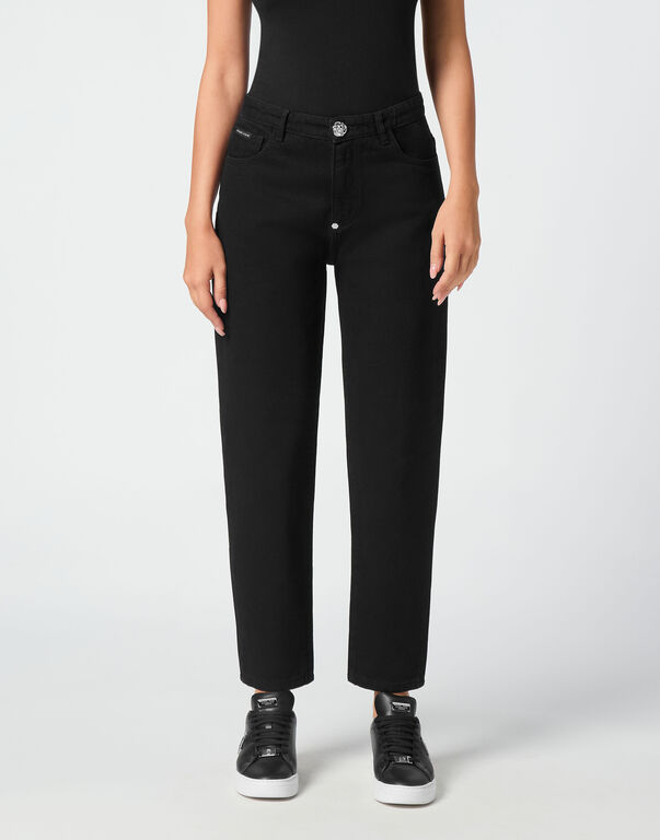 Denim Mom Fit Trousers Summer Night