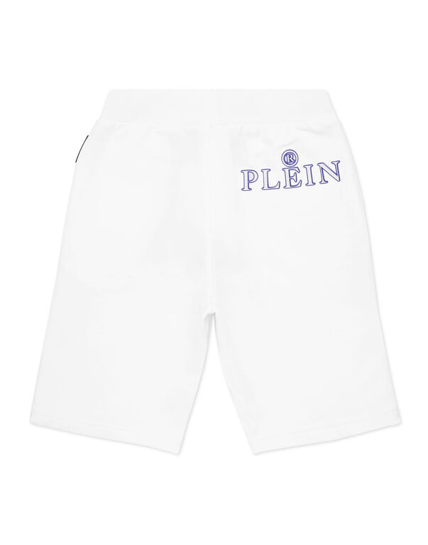 Baggy Fit Shorts Iconic Plein white