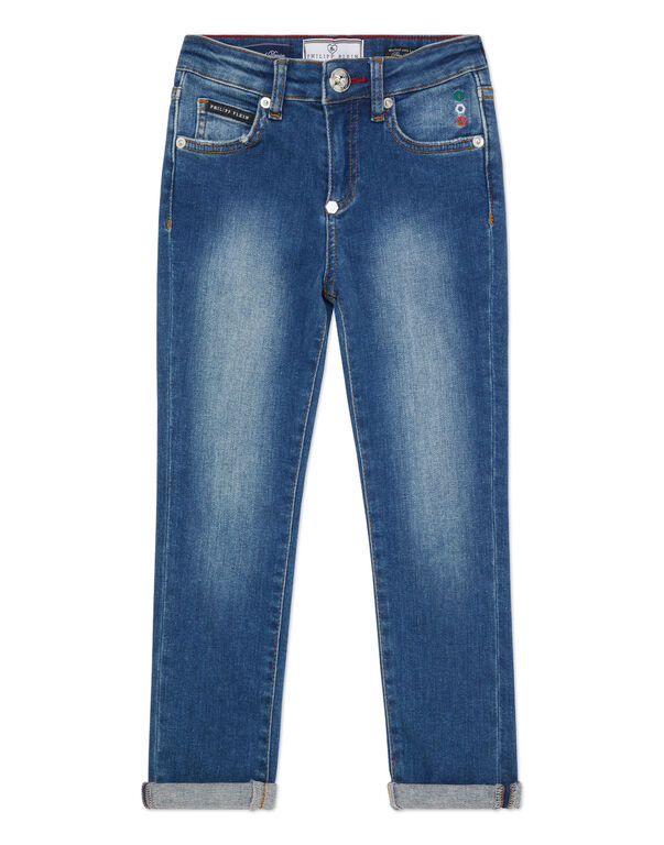 Denim Skinny Fit Trousers Italic Plein Blue Shark