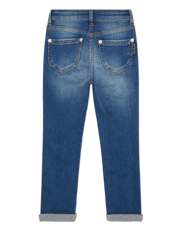 Denim Skinny Fit Trousers Italic Plein Blue Shark