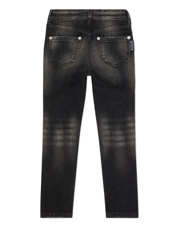 Denim Skinny Fit Trousers Italic Plein Riot Black