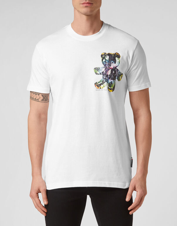 T-shirt Round Neck SS Teddy Glass white