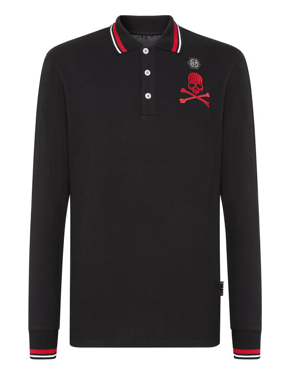 Polo shirt LS Skull&Bones black