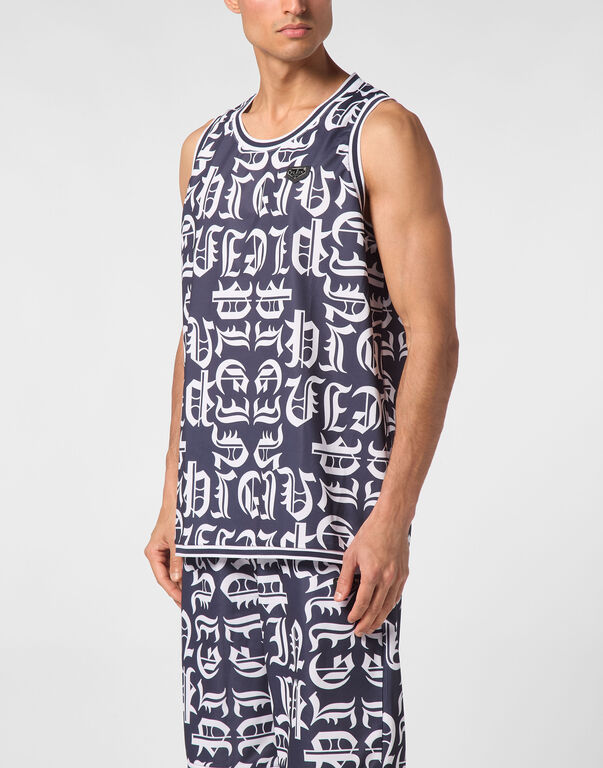 Basket Tank Top Gothic Plein navy