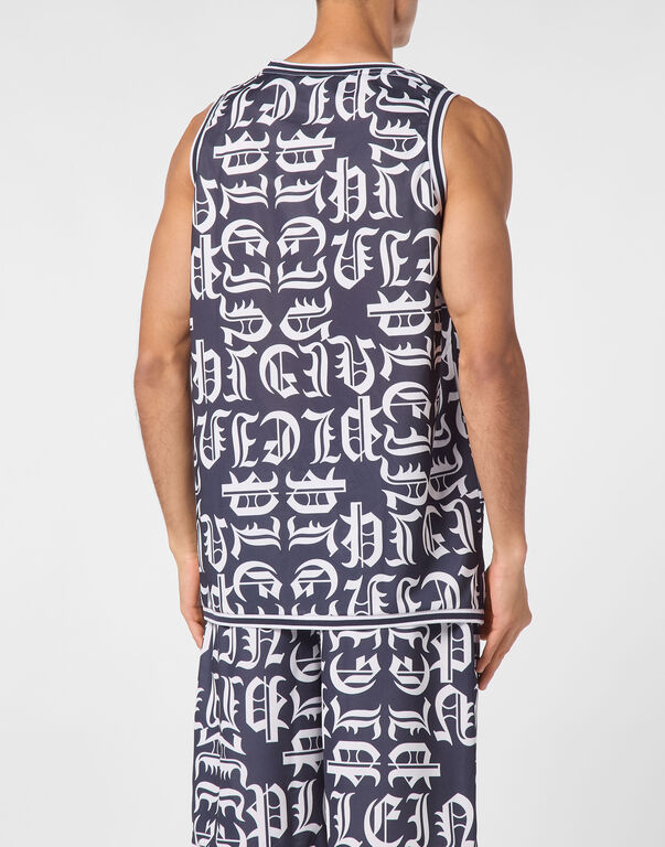 Basket Tank Top Gothic Plein navy 3 Basket Tank Top Gothic Plein navy