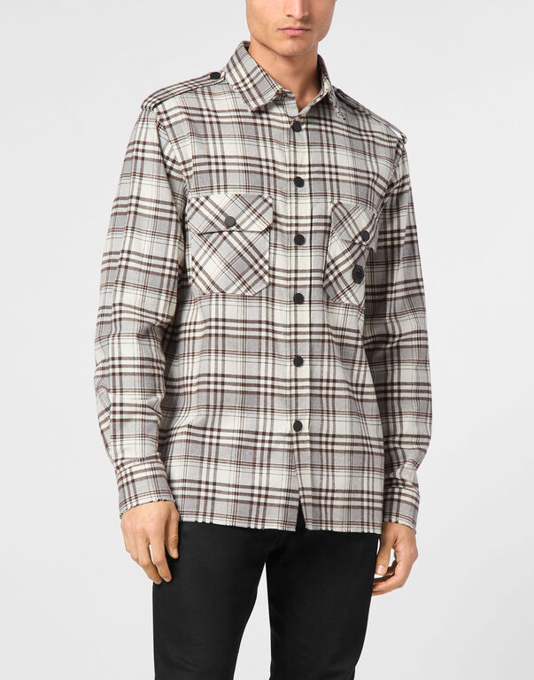 Shirt Oversize LS Skull&Bones beige