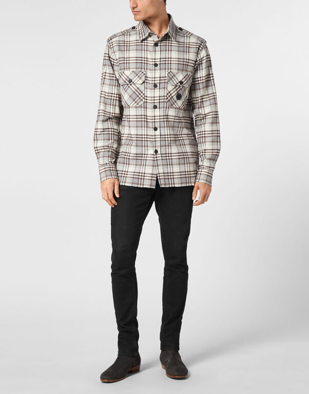 Shirt Oversize LS Skull&Bones beige