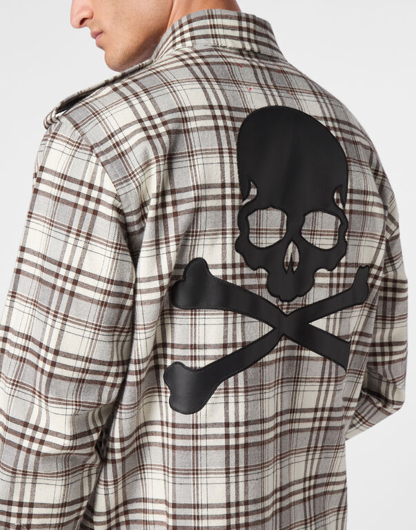 Shirt Oversize LS Skull&Bones beige