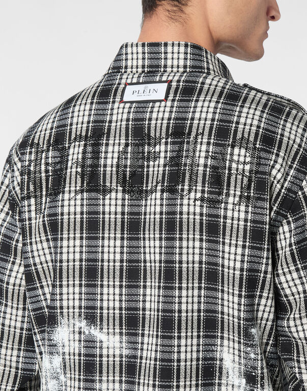 Padded Vintage Checked Military Overshirt LS Gothic Plein black 5 Padded Vintage Checked Military Overshirt LS Gothic Plein black