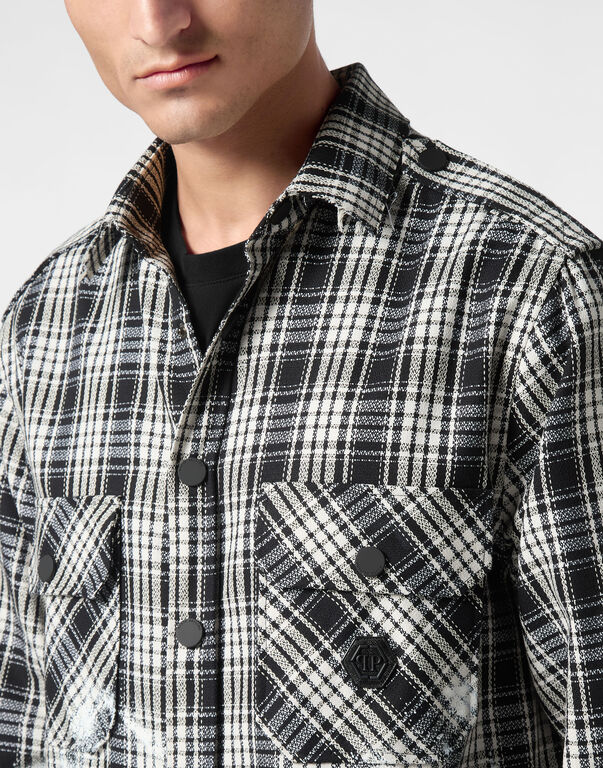 Padded Vintage Checked Military Overshirt LS Gothic Plein black 6 Padded Vintage Checked Military Overshirt LS Gothic Plein black