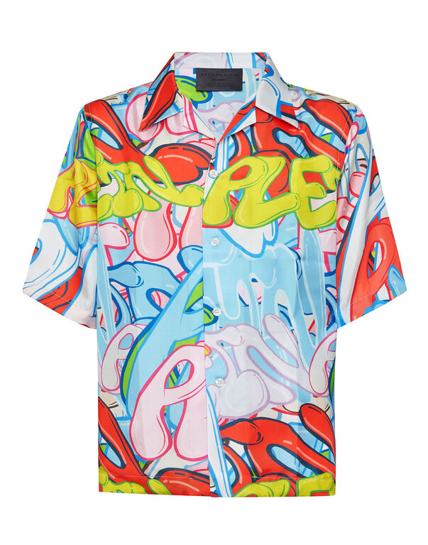 Silk Shirt SS Bombing Graffiti multicolor