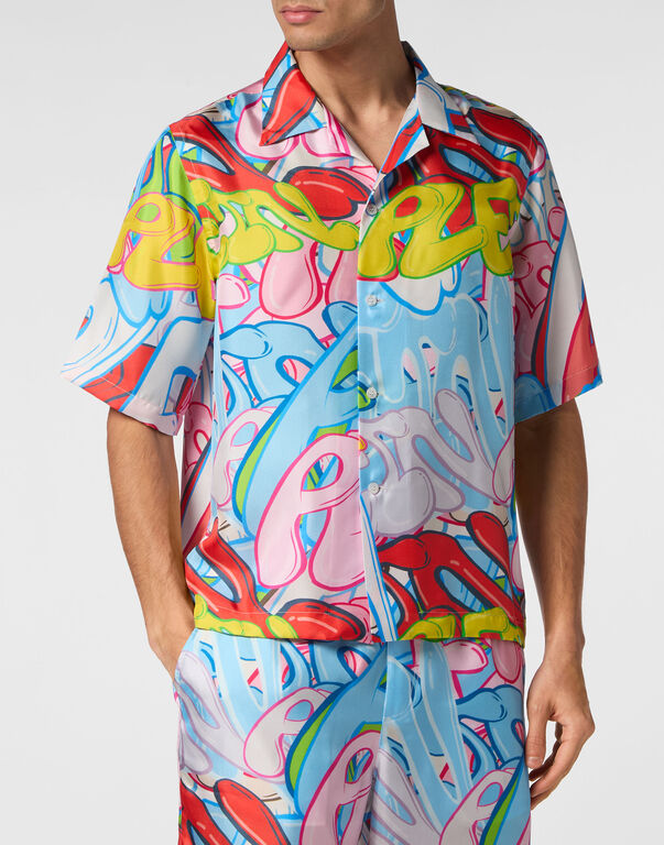 Silk Shirt SS Bombing Graffiti multicolor