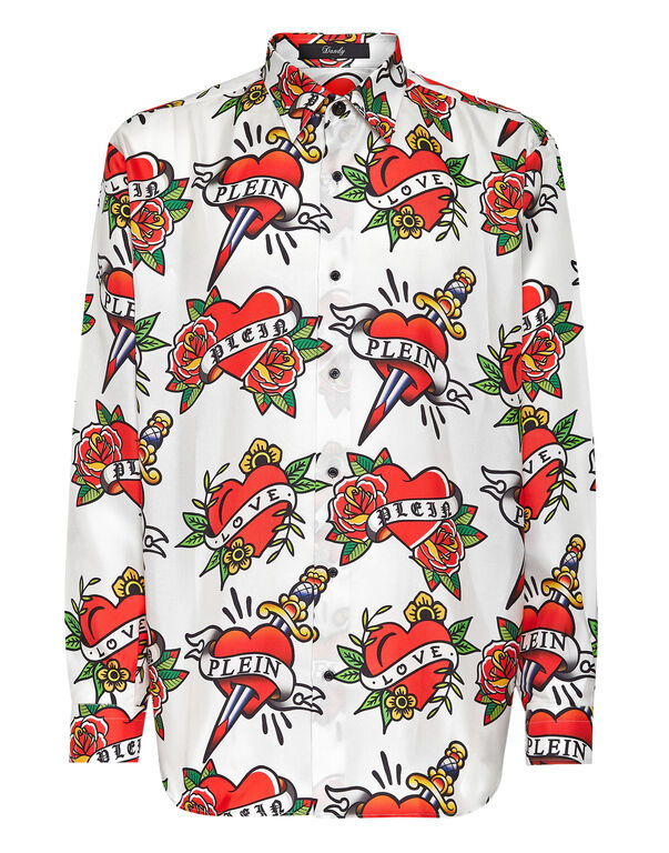 Silk Dandy Shirt Love white / multicolored