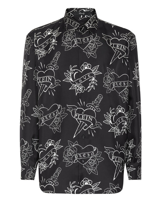 Silk Dandy Shirt Love black