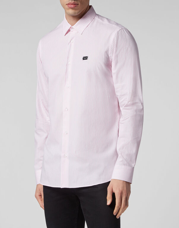 Shirt Slim Fit LS Skull&Bones rose / pink