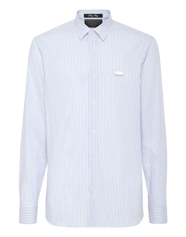 Shirt Slim Fit LS Skull&Bones light blue
