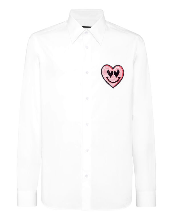 Shirt Sugar Daddy Cut LS Patches white