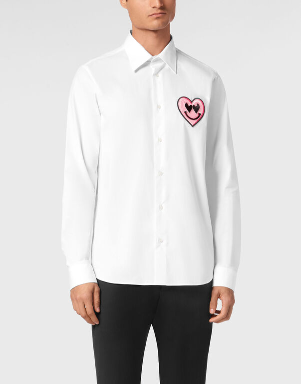 Shirt Sugar Daddy Cut LS Patches white