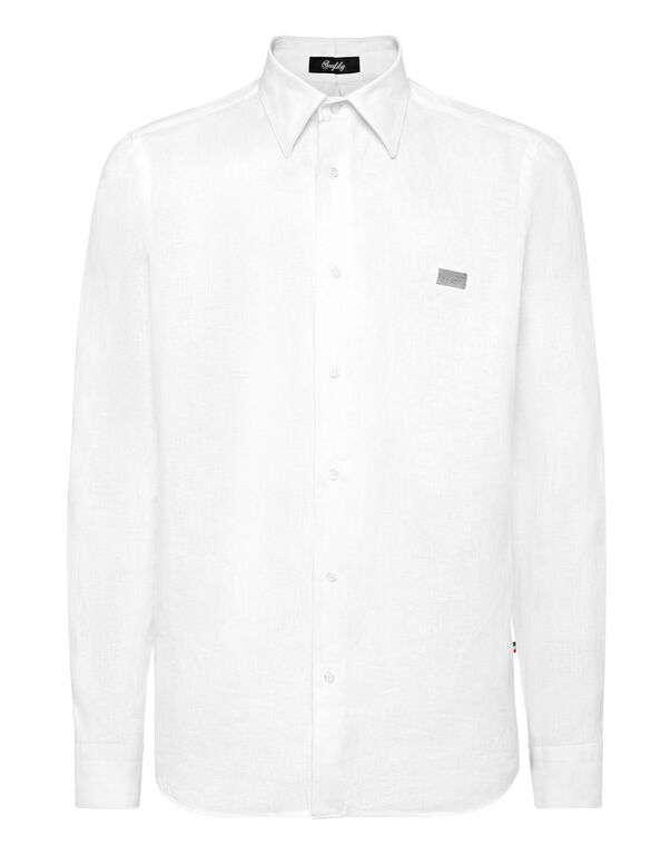 Linen Shirt Sugar Daddy Cut LS white