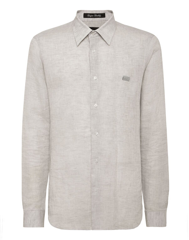Linen Shirt Sugar Daddy Cut LS grey