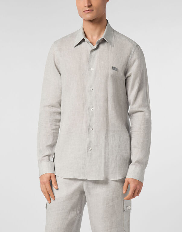 Linen Shirt Sugar Daddy Cut LS grey
