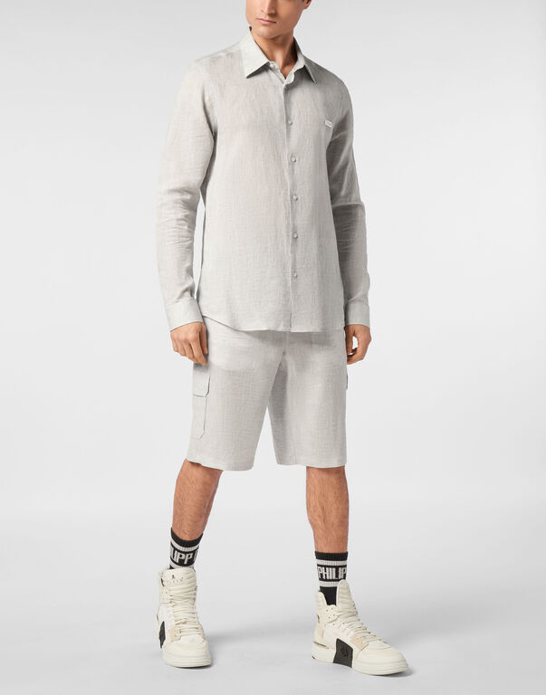 Linen Shirt Sugar Daddy Cut LS grey
