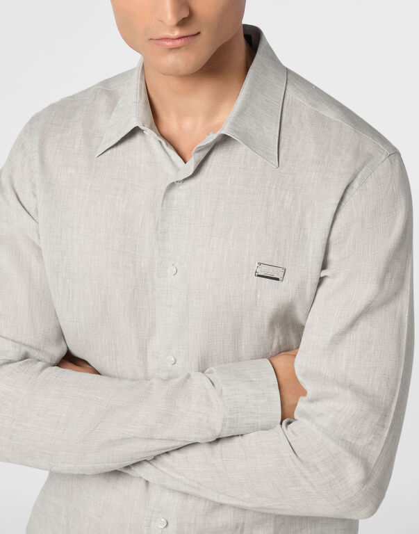 Linen Shirt Sugar Daddy Cut LS grey