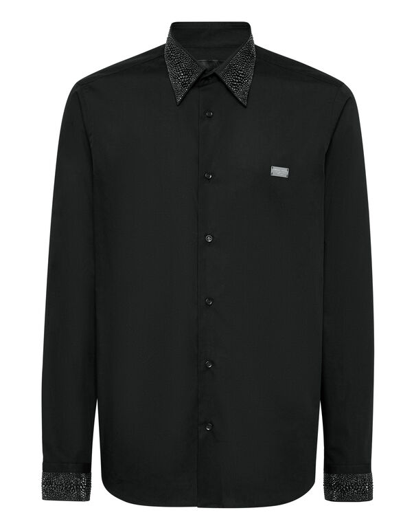 Shirt Sugar Daddy Cut LS Strass black