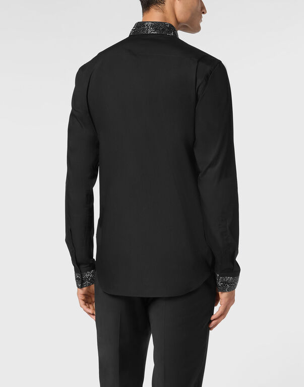 Shirt Sugar Daddy Cut LS Strass black