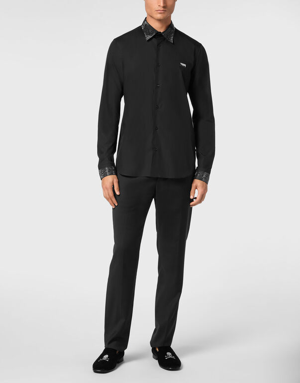 Shirt Sugar Daddy Cut LS Strass black