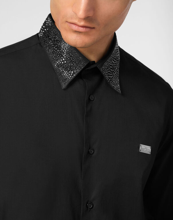 Shirt Sugar Daddy Cut LS Strass black