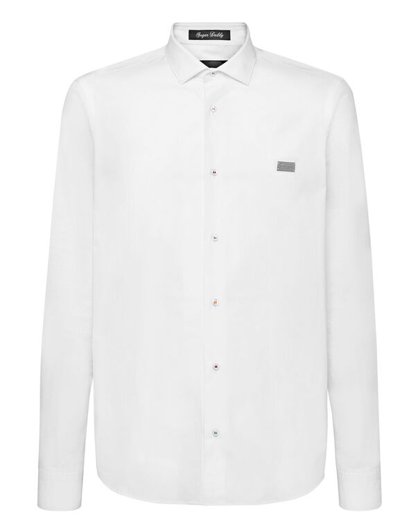 Shirt Sugar Daddy Cut LS Gothic Banner white