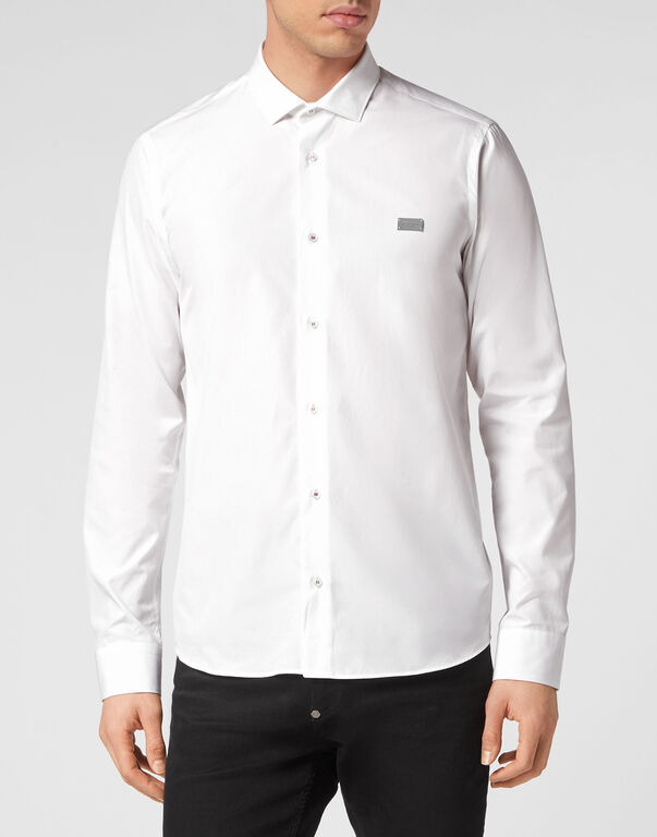 Shirt Sugar Daddy Cut LS Gothic Banner white