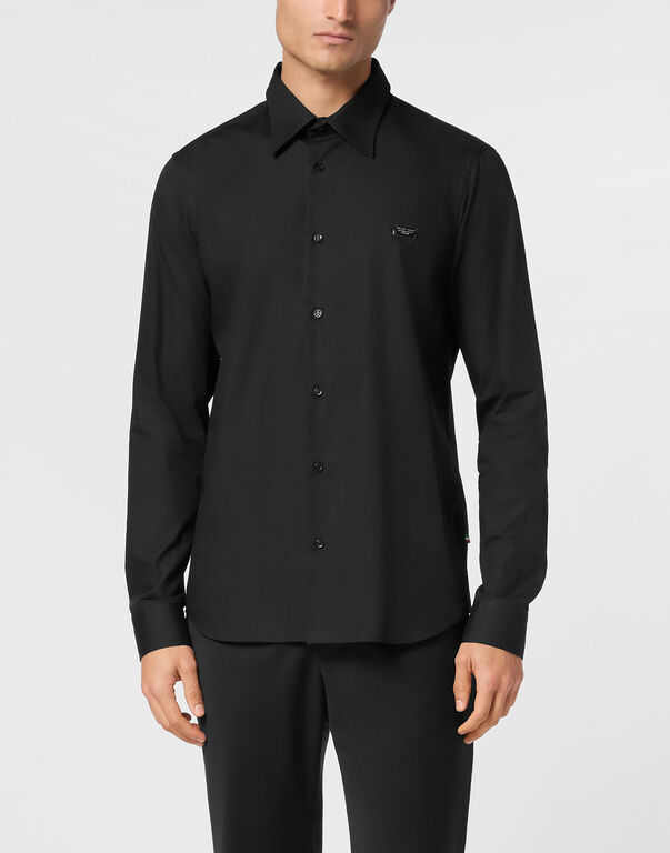 Shirt Sugar Daddy Cut LS Strass Skull&Bones black