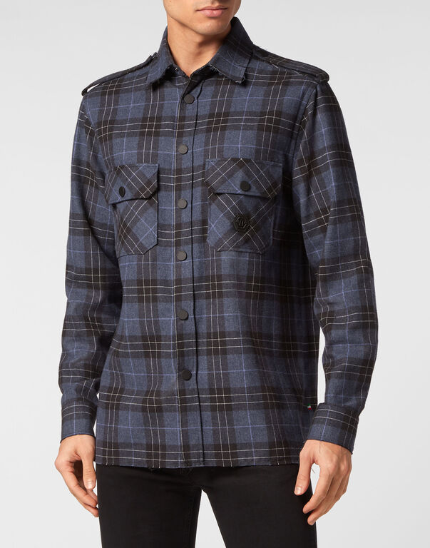 Shirt Oversize LS Skull & Bones dark blue