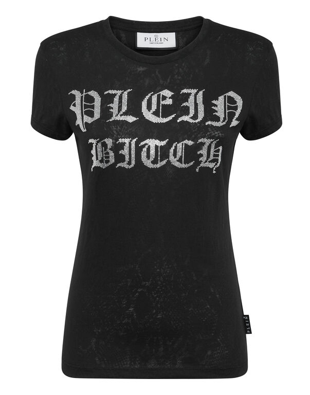 Burn Out T-Shirt Sexy Pure with Crystals Gothic Plein black