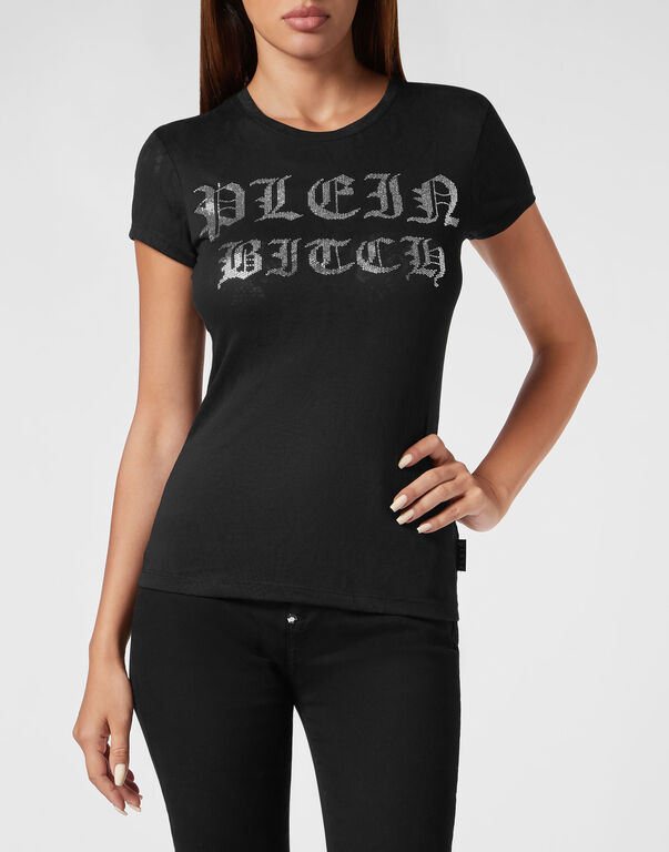 Burn Out T-Shirt Sexy Pure with Crystals Gothic Plein black