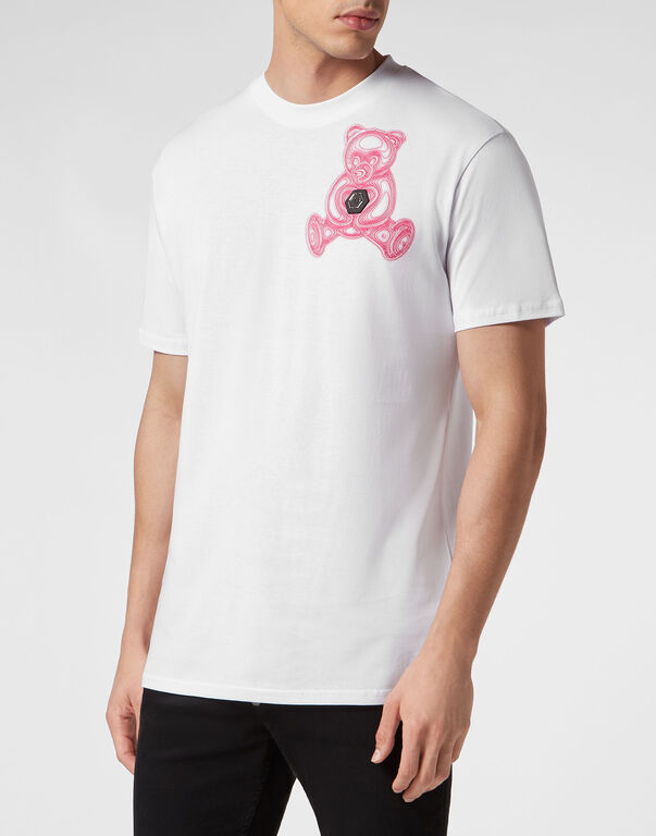 T-shirt Round Neck SS Teddy Bear white