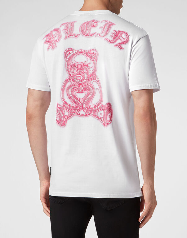 T-shirt Round Neck SS Teddy Bear white