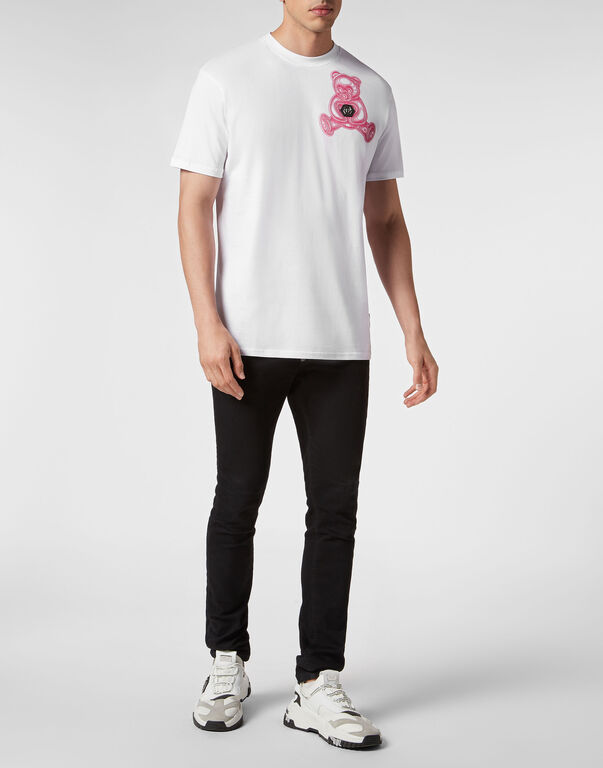 T-shirt Round Neck SS Teddy Bear white