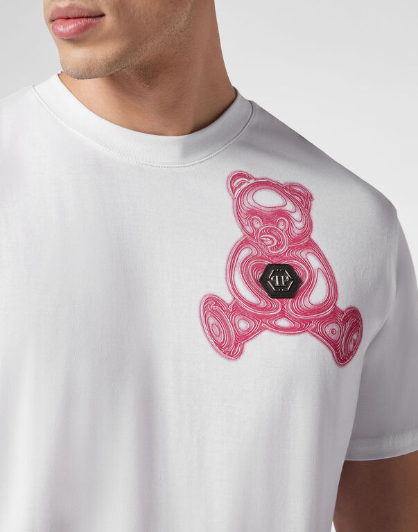 T-shirt Round Neck SS Teddy Bear white