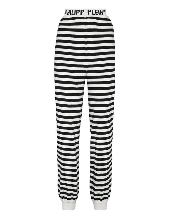 Mariner Cashmere Jacquard Trousers cream+black