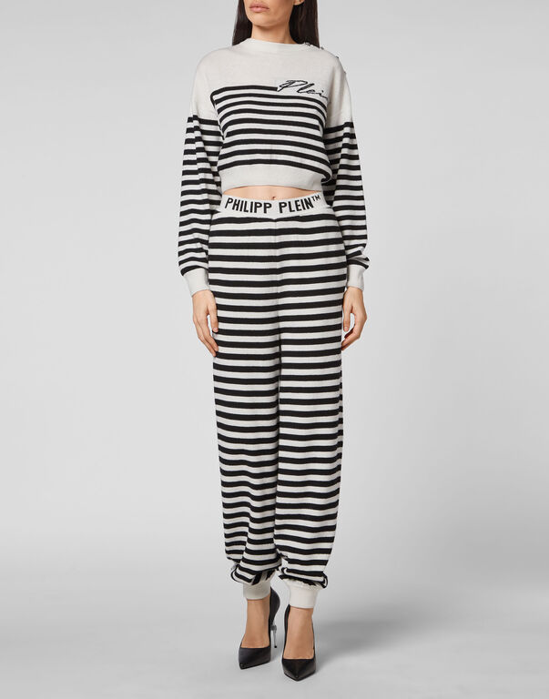 Mariner Cashmere Jacquard Trousers cream+black 4 Mariner Cashmere Jacquard Trousers cream+black