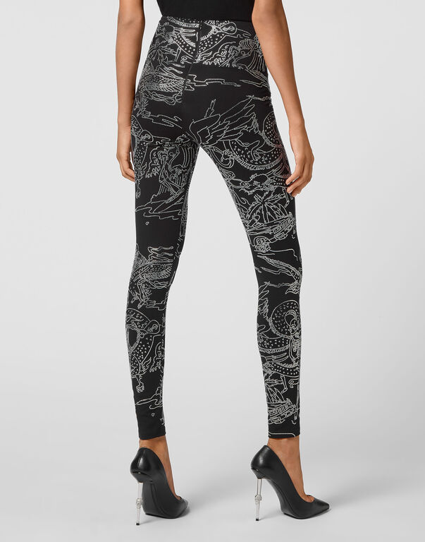 Jogging Leggings Stones Skeleton tattoo black 3 Jogging Leggings Stones Skeleton tattoo black