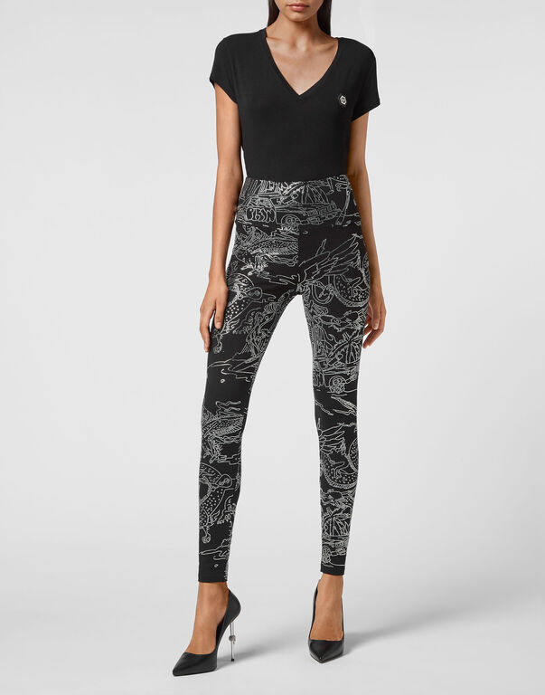 Jogging Leggings Stones Skeleton tattoo black 4 Jogging Leggings Stones Skeleton tattoo black