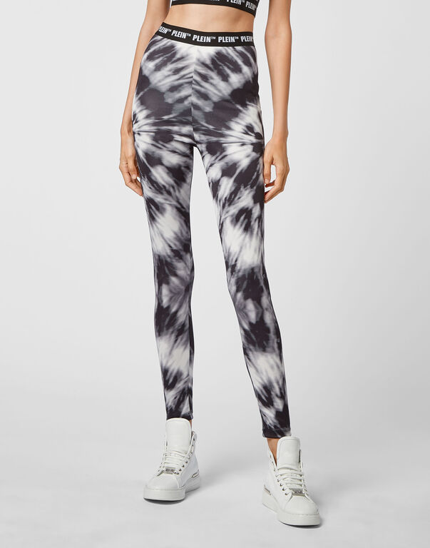 Leggings Tie dye black / white
